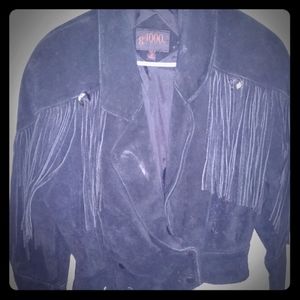Black Suede Fringe Coat